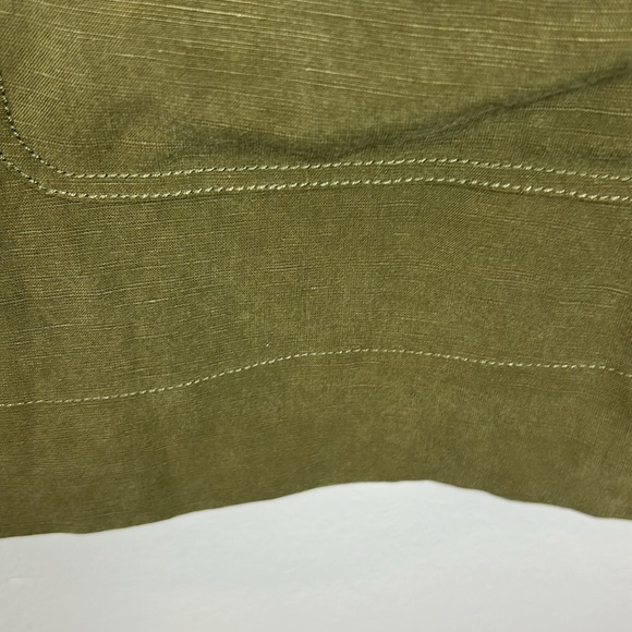 Whistles Utility Linen Blend Button Detail Pockets Shift Dress Size 12 Khaki - Picture 10 of 14